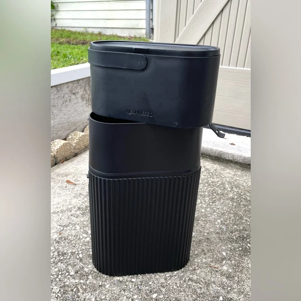 Nespresso Recycling Bin - Black Plastic Holds 60 Vertuo or 160 Original Capsules